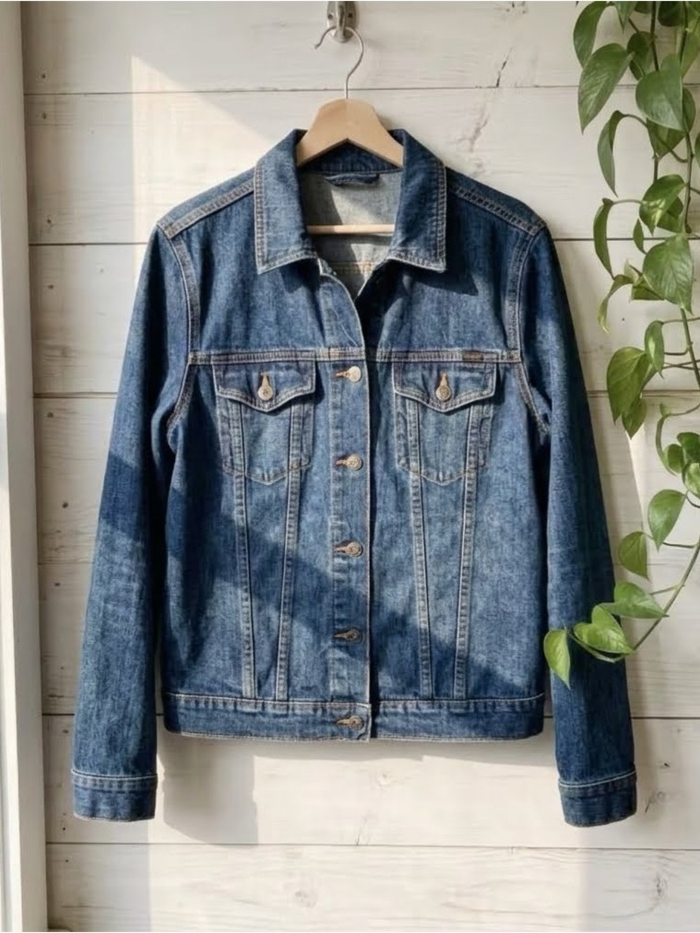 Lee Premium Denim "Casablanca" Stretch Jean Jacket Medium Wash Misses Line  L